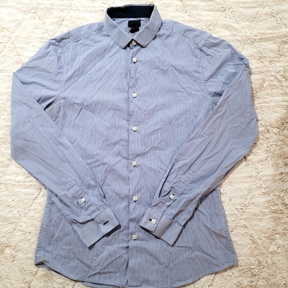 H&M Button Down, Men's Medium, Blue and White Pin stripe - Picture 2 of 4